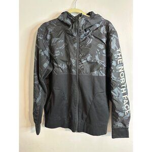 The North Face Mens Large Black Camo Full Zip Hybrid Hoodie Jacket